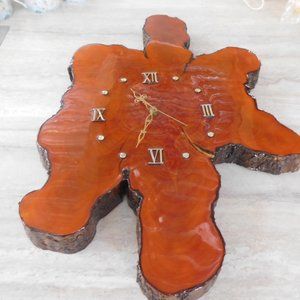 Horloge mural bois vintage 1980